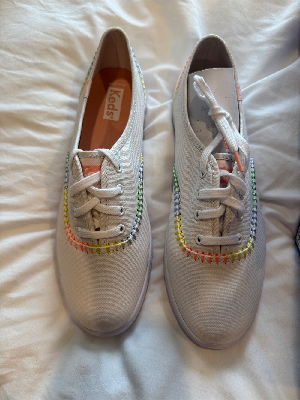 Keds White Canvas Slip-On Sneakers